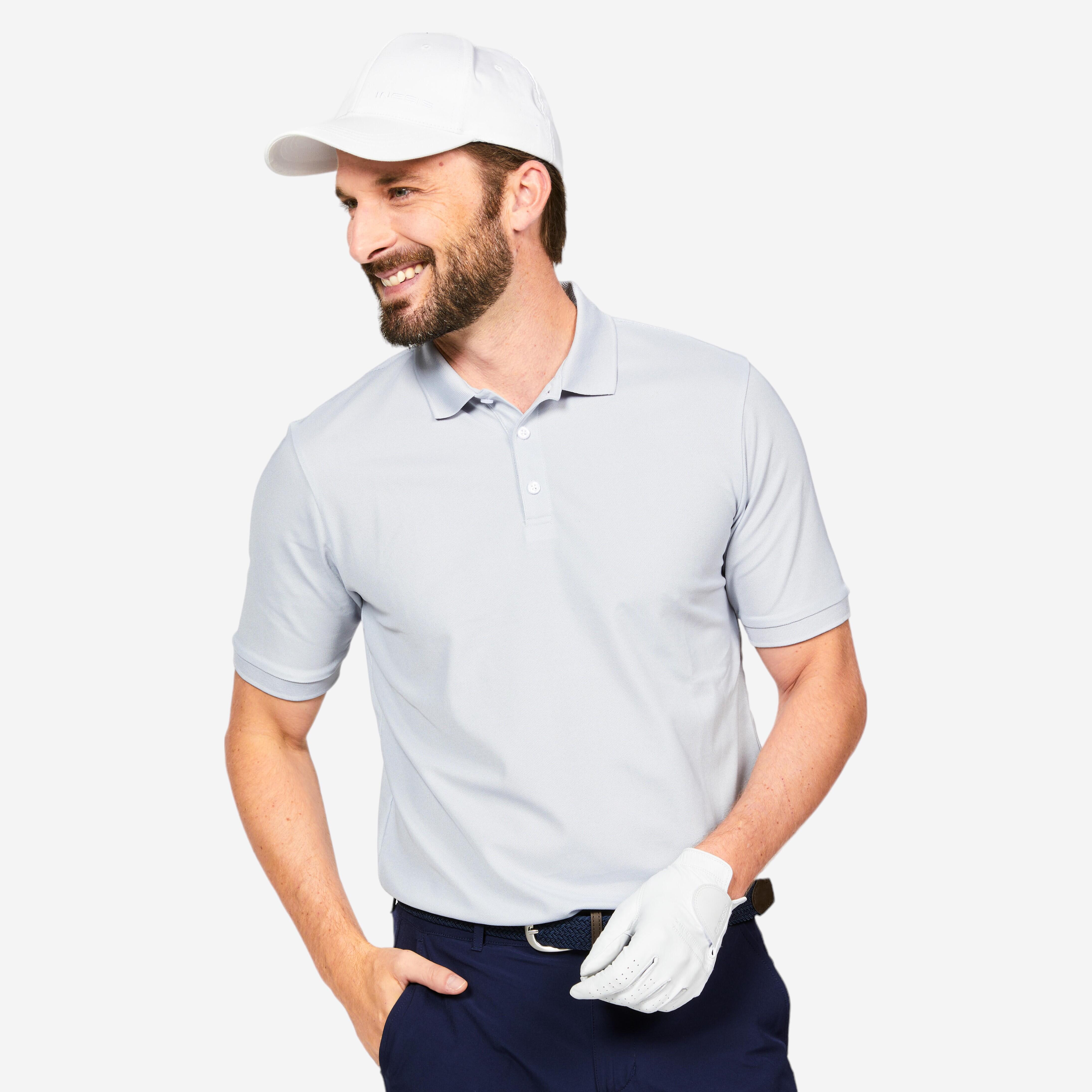 Men Golf Polo T Shirt 500 Khaki