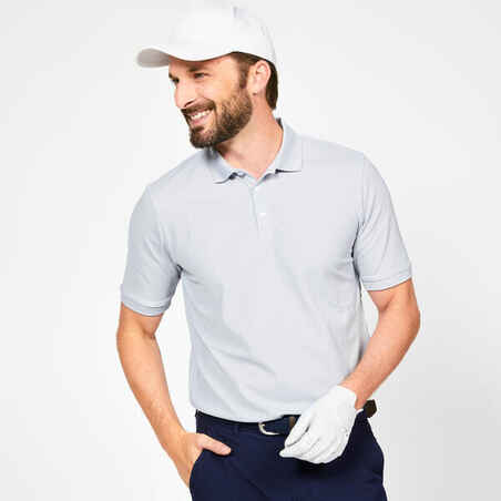 Vyriški trumparankoviai golfo polo marškinėliai „WW500“, šviesiai pilki
