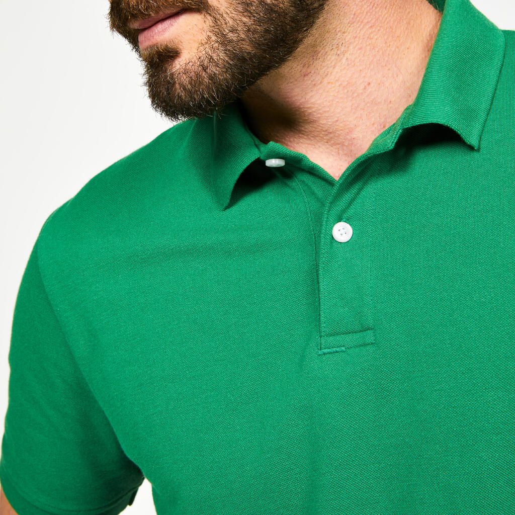 Men's golf cotton short-sleeved polo shirt - MW500 Forest green