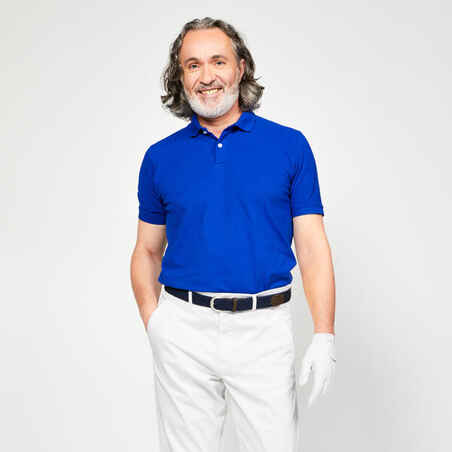 Vyriški trumparankoviai golfo polo marškinėliai „MW500“, tamsios indigo spalvos