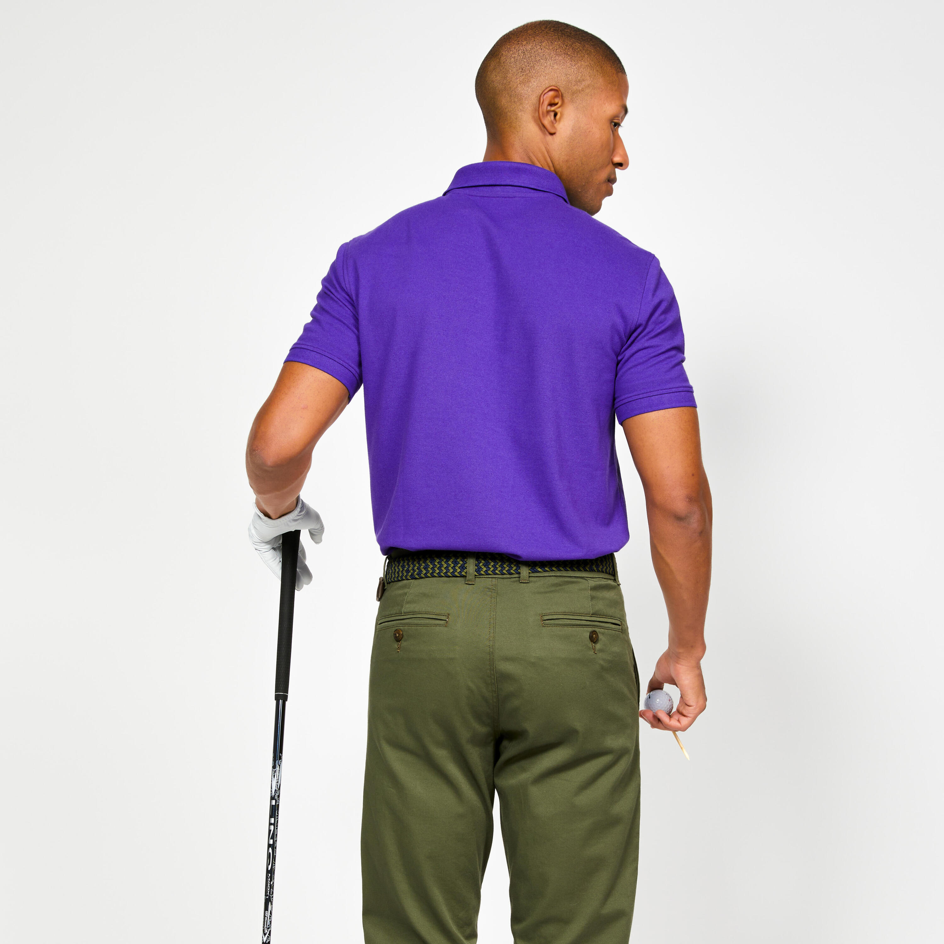 Men's short-sleeved golf polo shirt - MW500 lavender 2/5
