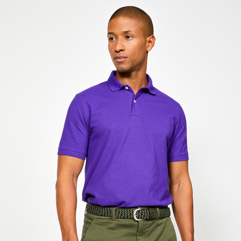 Polo de golf de algodón manga corta Hombre - MW500 violeta