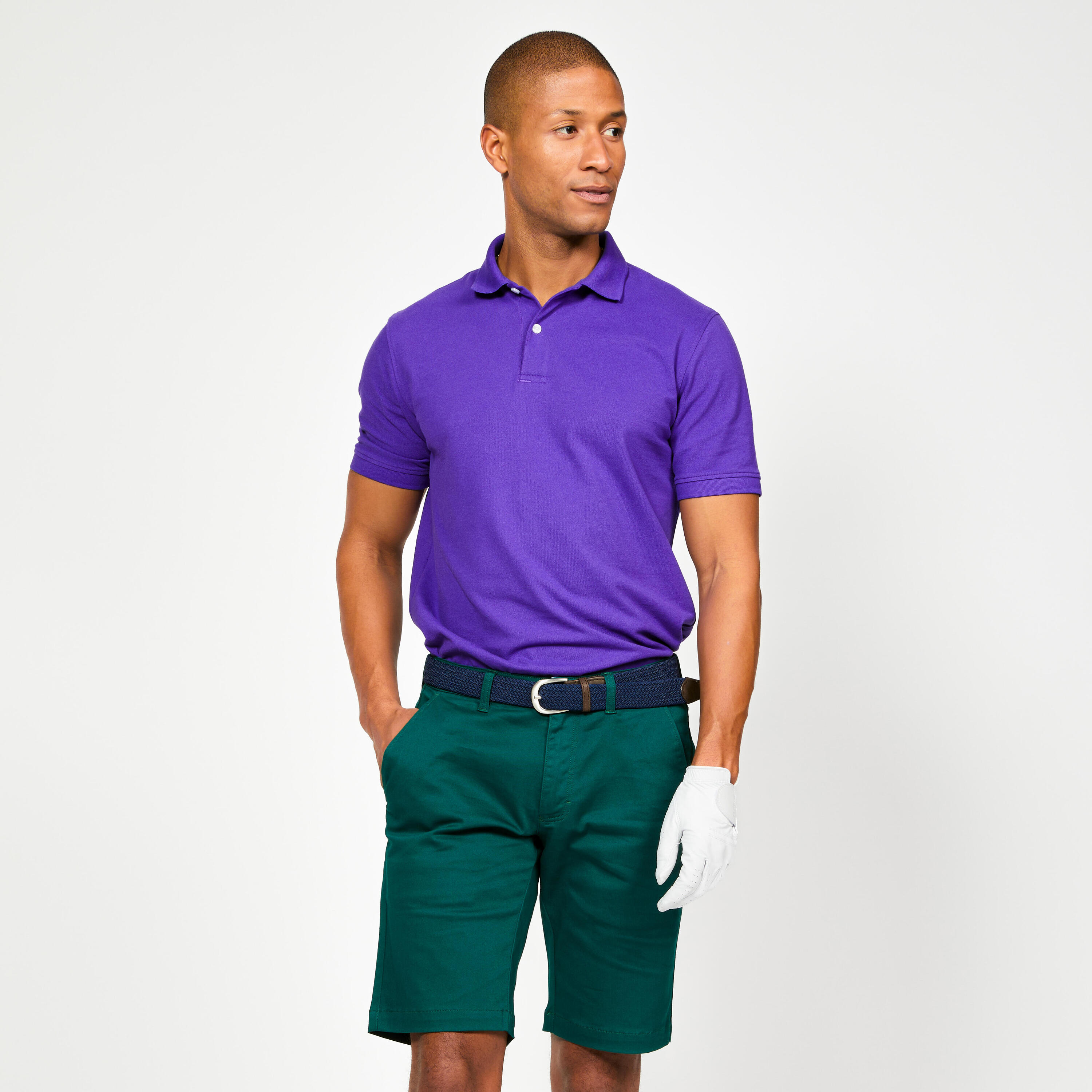 Men's short-sleeved golf polo shirt - MW500 lavender 1/5