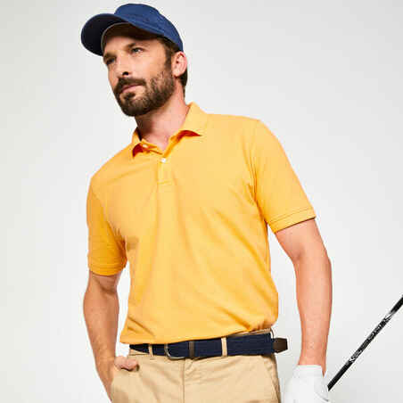 Men's golf short-sleeved polo shirt - MW500 sunset orange