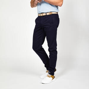 Men's golf cotton chino trousers, MW500 navy blue