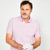 Polo de golf en coton polyester manches courtes homme, MW500 rose clair