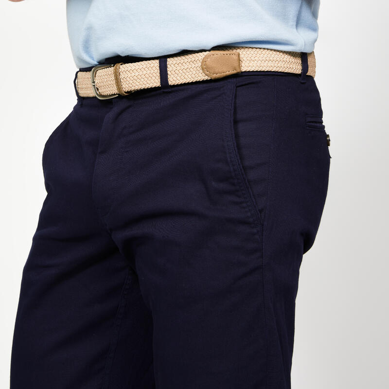男款高爾夫棉質長褲 - MW500 海軍藍