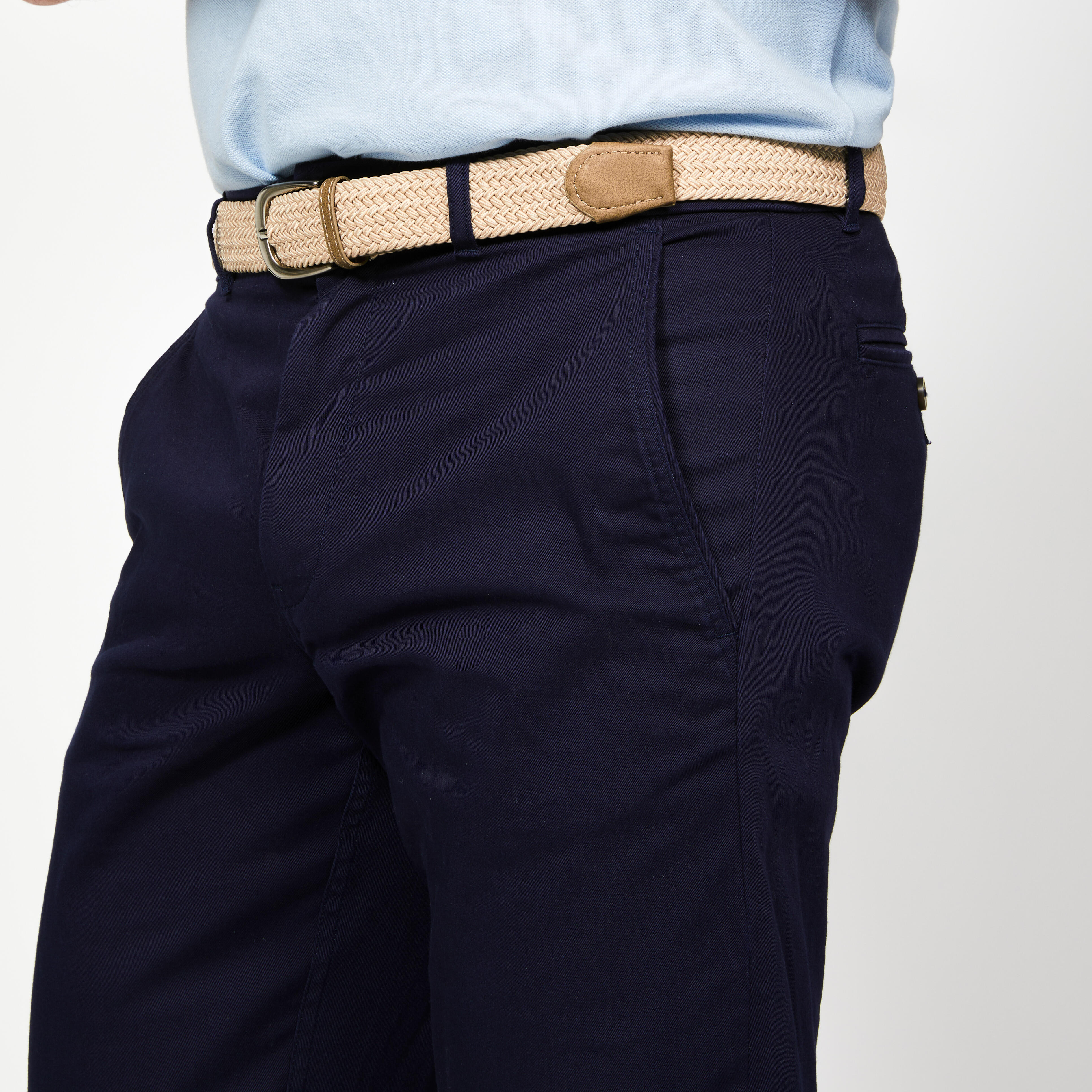 Uomo Pantaloni da golf chino in cotone - MW500 blu navy