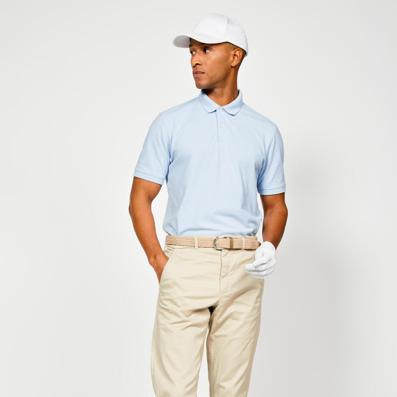 Polo de golf en coton manches courtes Homme - MW500 bleu rêveur