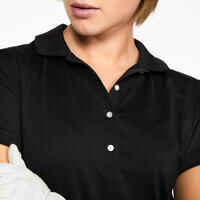 Women's Golf Short-Sleeved Polo Shirt- WW 500 black