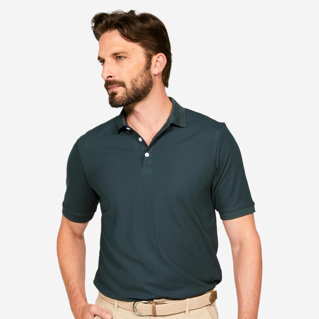 Zelena moška polo majica s kratkimi rokavi za golf WW500 