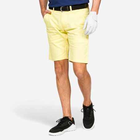 Men's golf chino shorts - MW500 pastel yellow