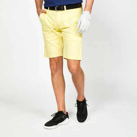 Vyriški golfo šortai „MW500“, pastelinės geltonos spalvos