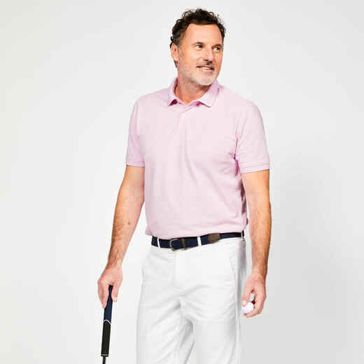 
      Vyriški trumparankoviai medvilniniai golfo polo marškinėliai „MW500“, rausvi
  
