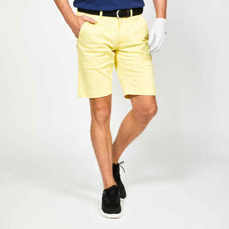 Men's golf chino shorts - MW500 pastel yellow