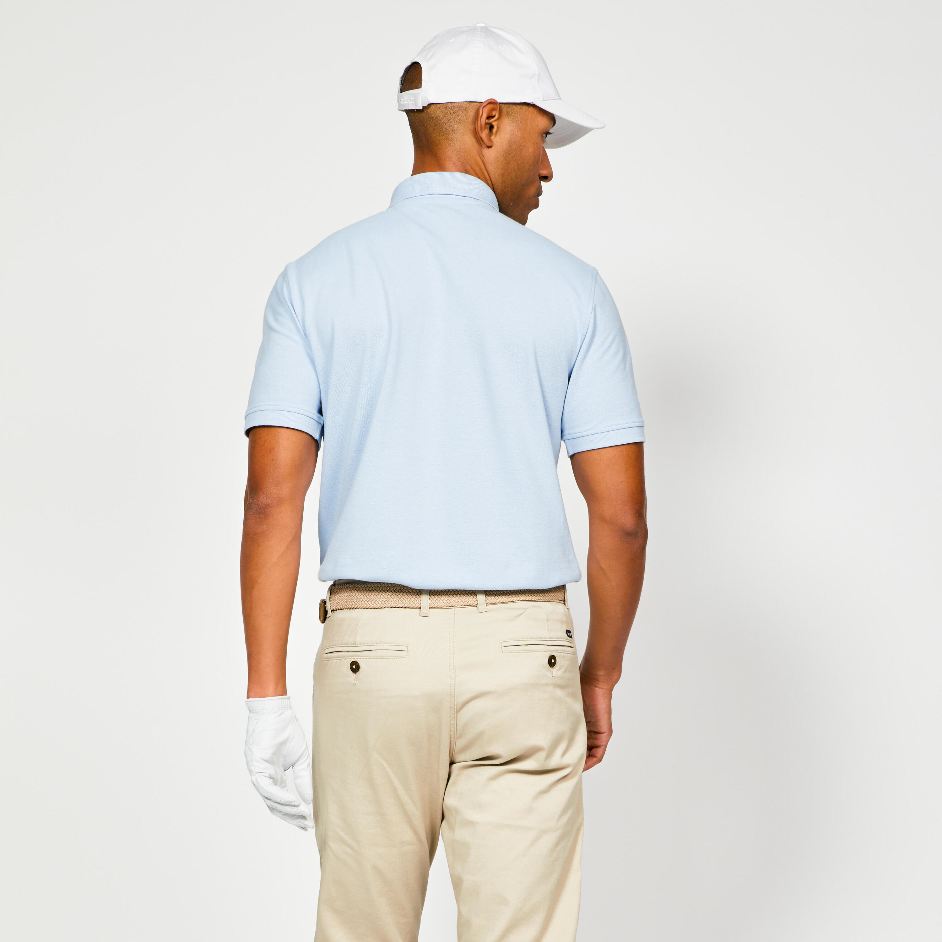 Men's golf short-sleeved polo shirt - MW500 reveur blue 2/5