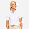 Moteriški trumparankoviai medvilniniai golfo polo marškinėliai „MW500“, balti