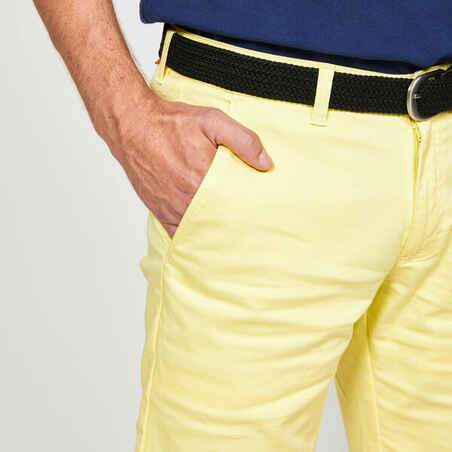 Men's golf chino shorts - MW500 pastel yellow