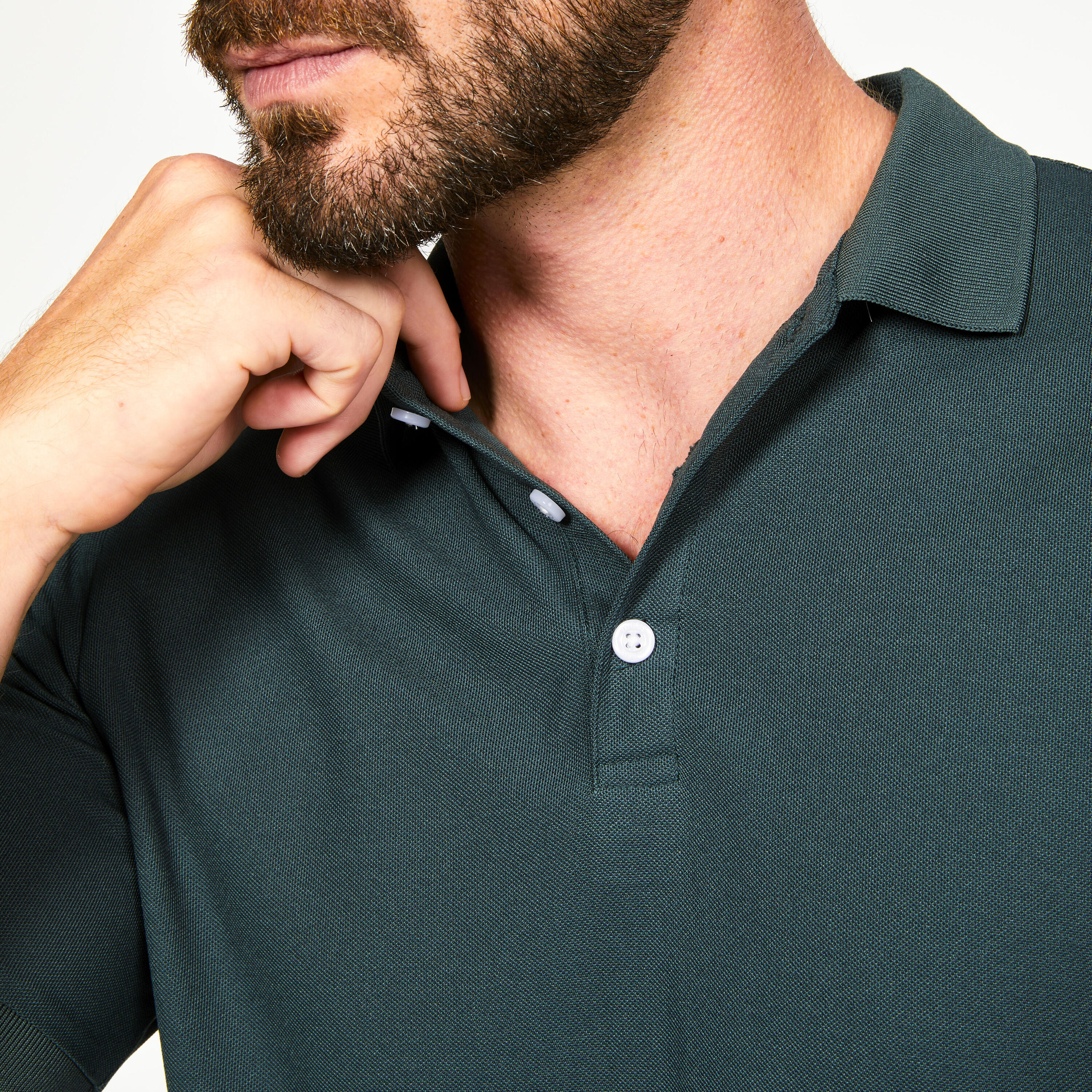 Men's short-sleeved golf polo shirt - WW500 green 3/5