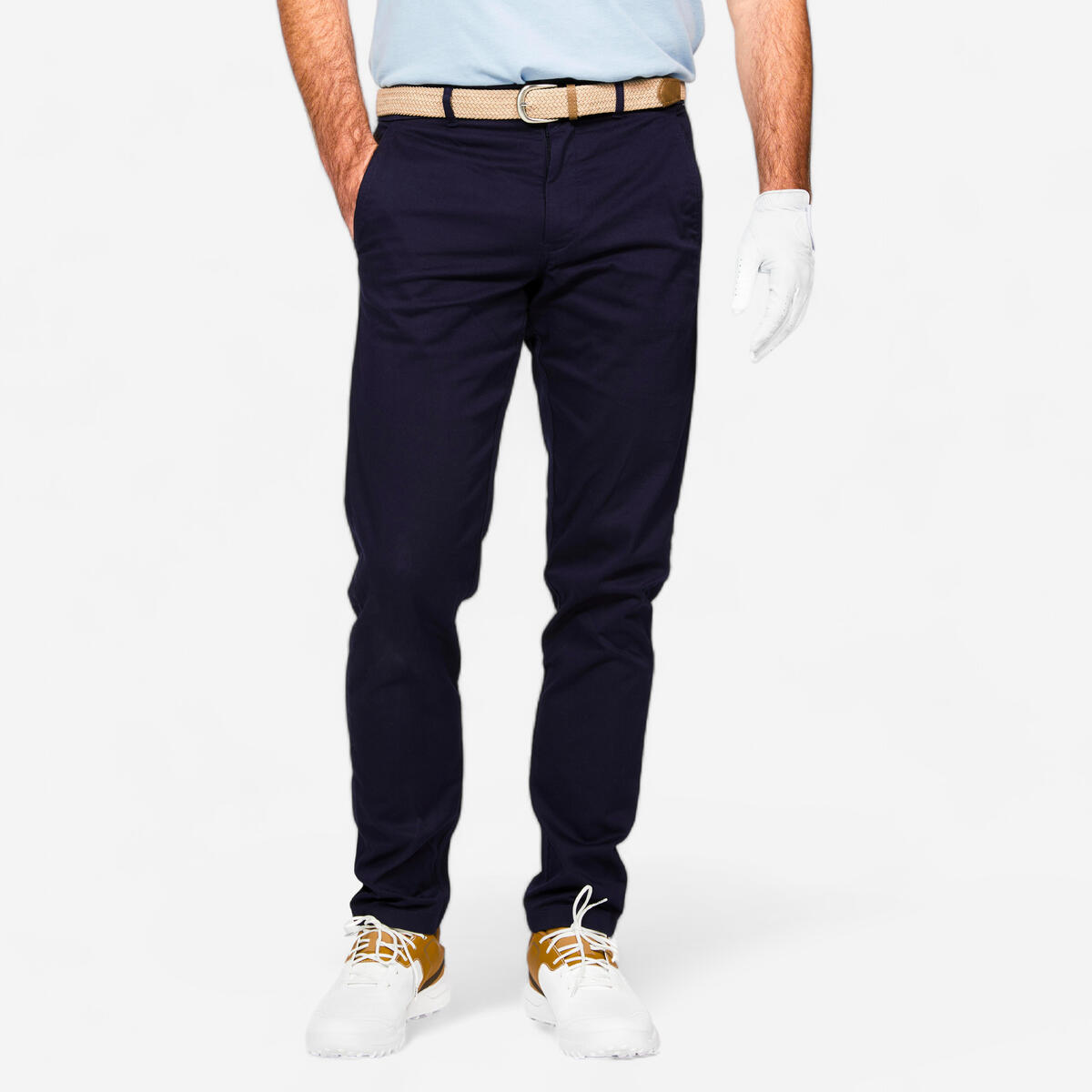 Pantalon chino golf coton Homme, MW500 bleu marine
