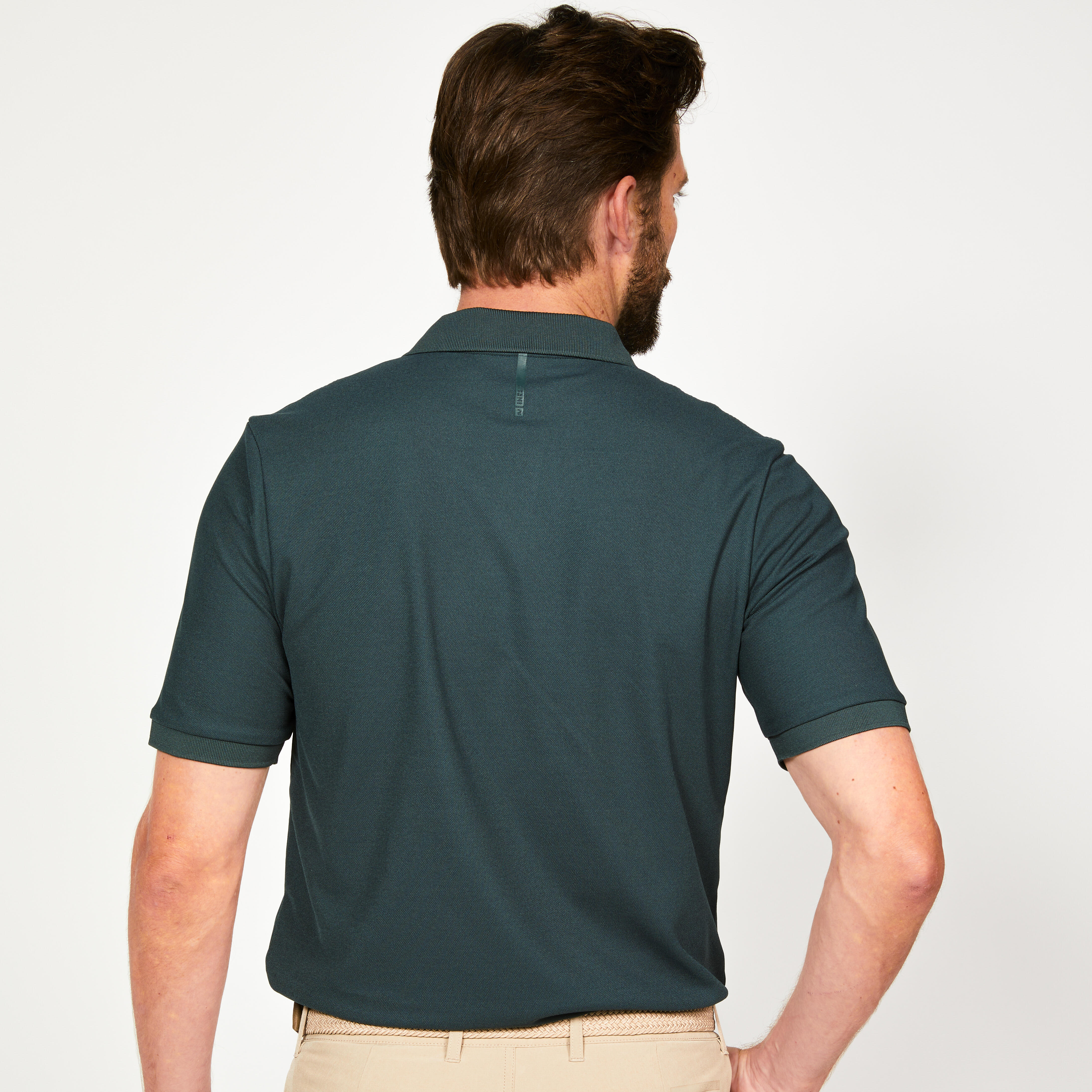 Men’s S-S Golf Polo Shirt - WW 500 Green - INESIS
