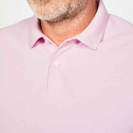 Vyriški trumparankoviai golfo polo marškinėliai „MW500“, šviesiai rožiniai