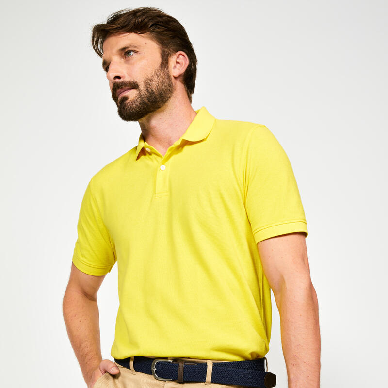 Polo de golf en coton manches courtes Homme - MW500 gris foncé