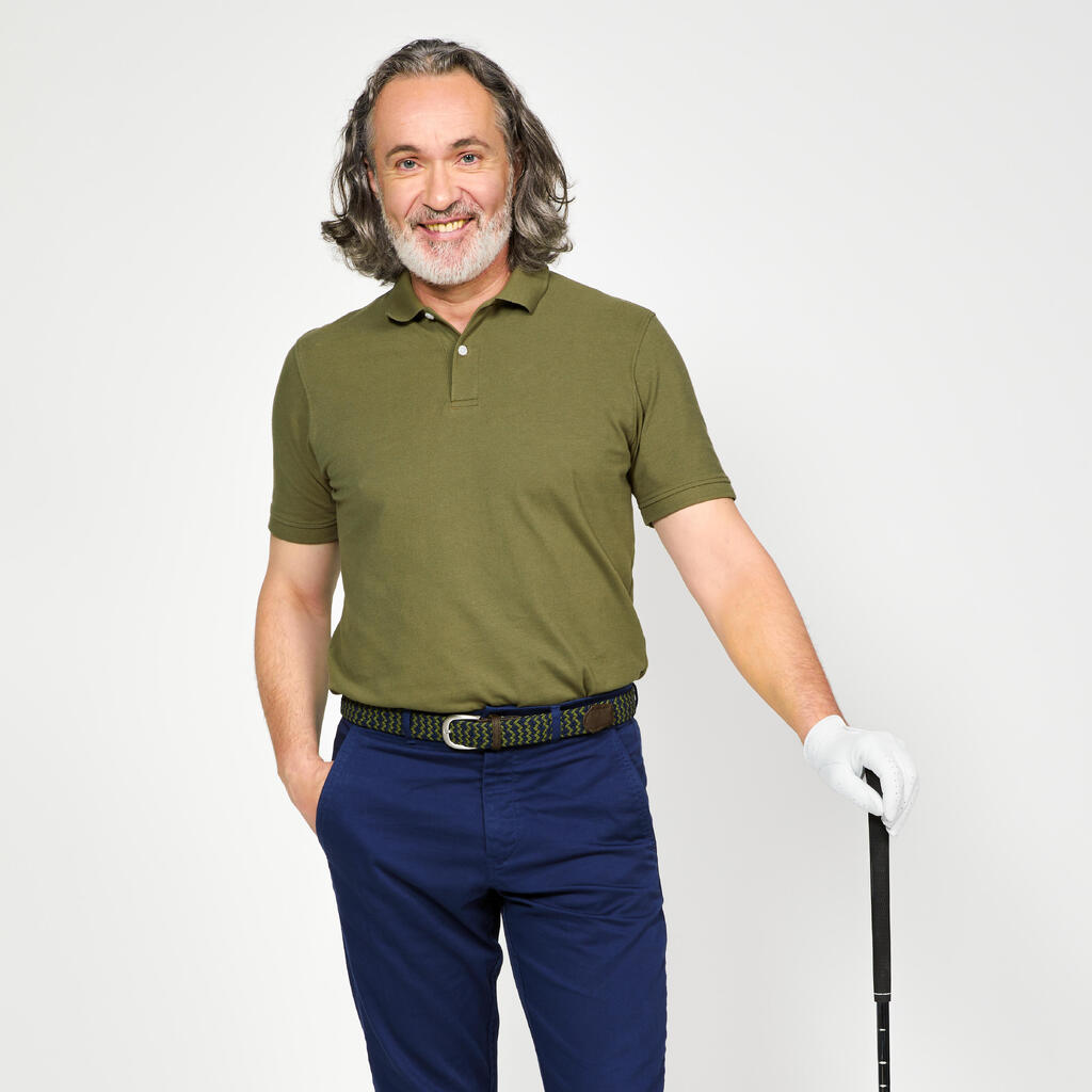 Golf cotton short sleeve polo shirt beige
