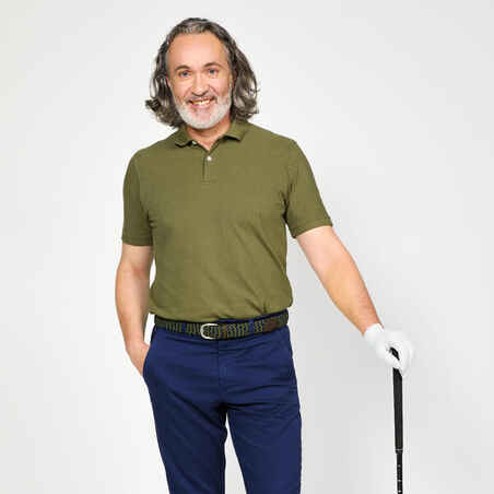 Men’s golf cotton short-sleeved polo shirt - MW500 Khaki