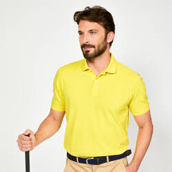 Men's golf cotton short-sleeved polo shirt - MW500 Yellow