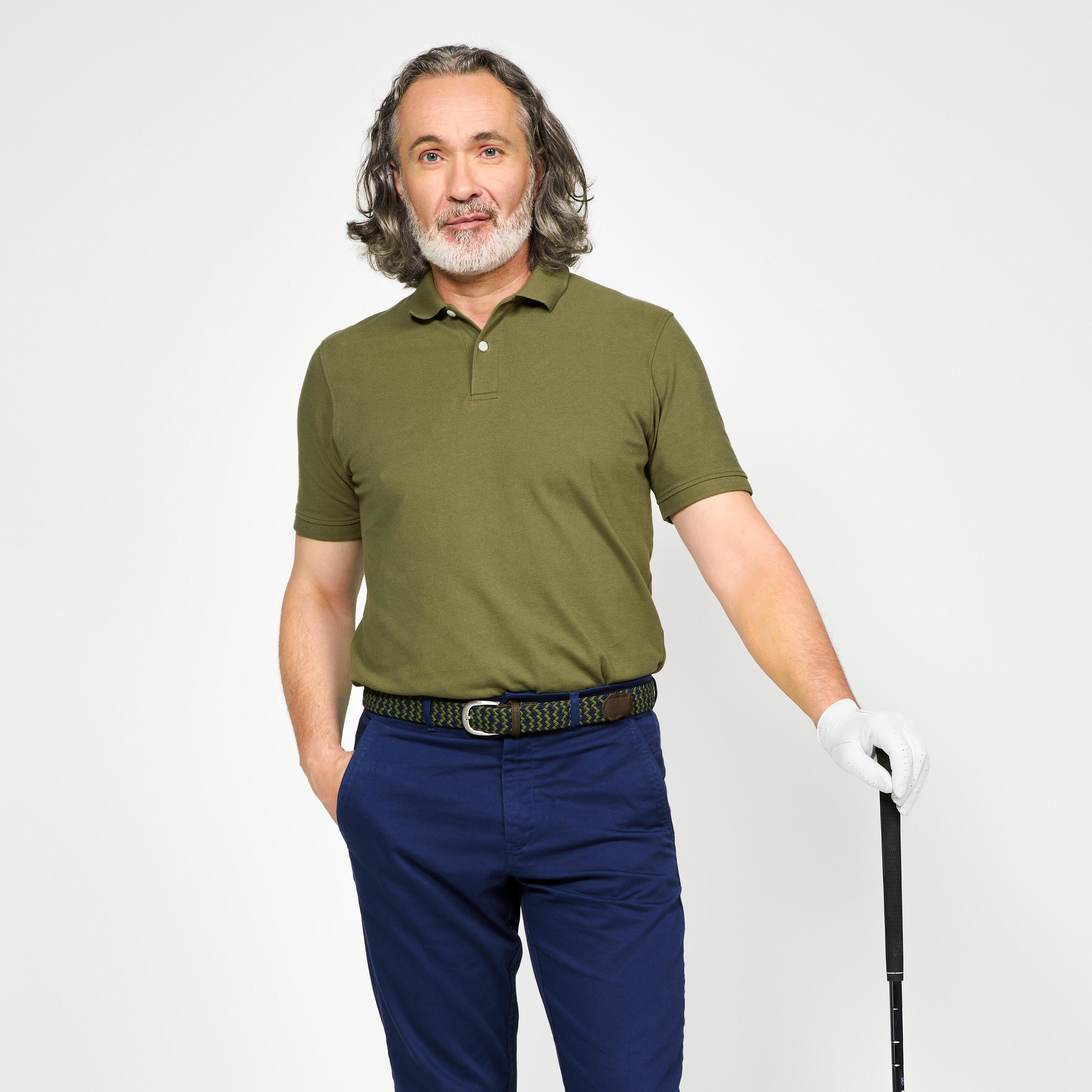 Polo golf uomo MW 500 verde militare 14/34