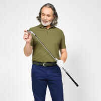 Men’s golf cotton short-sleeved polo shirt - MW500 Khaki