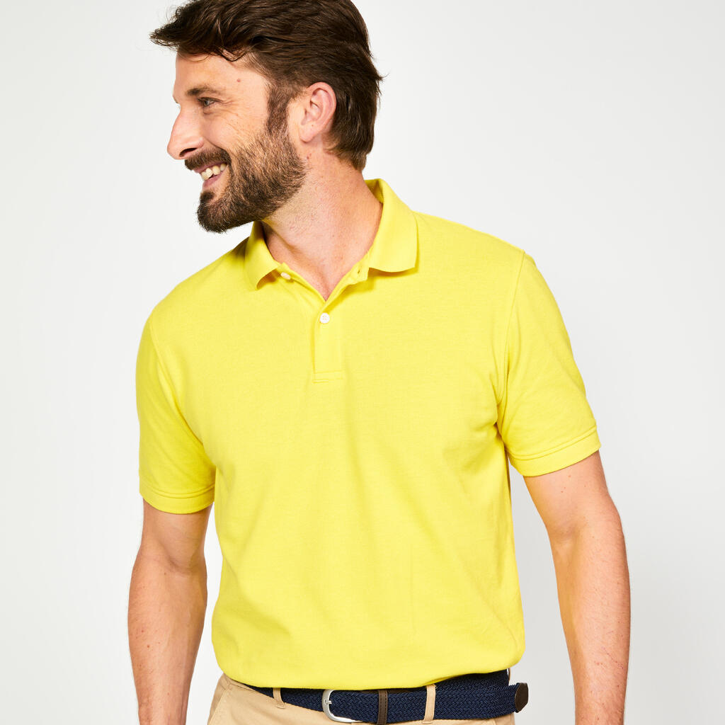 Golf cotton short sleeve polo shirt beige