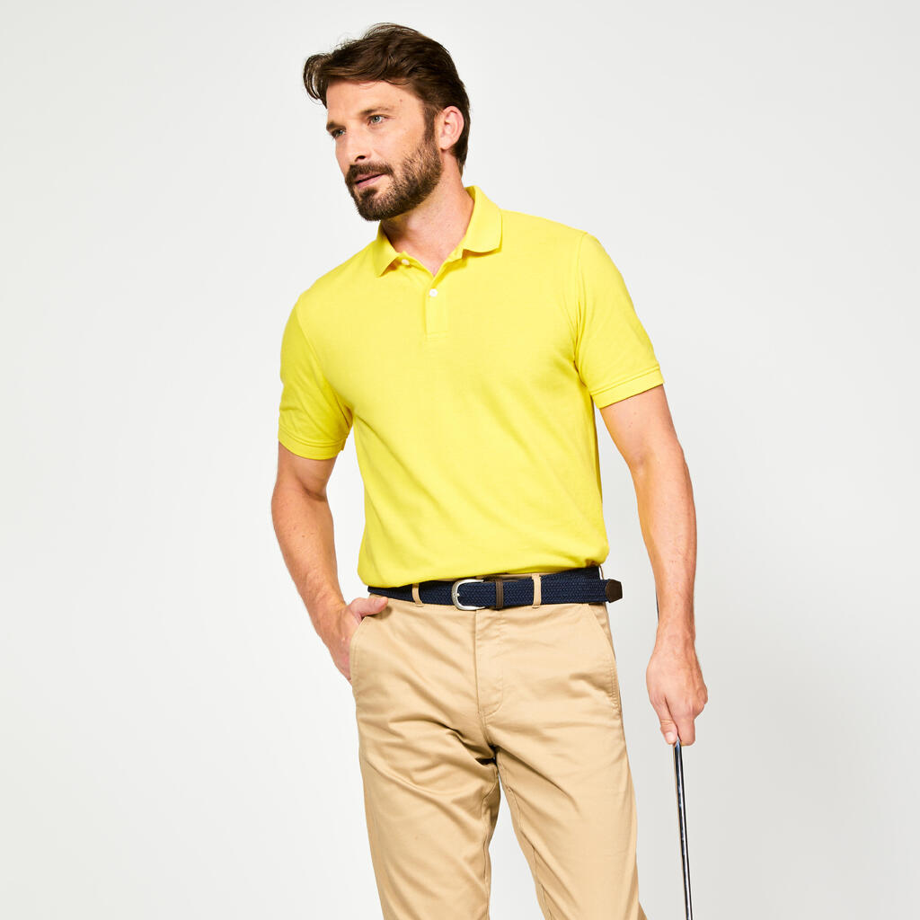 Golf cotton short sleeve polo shirt beige