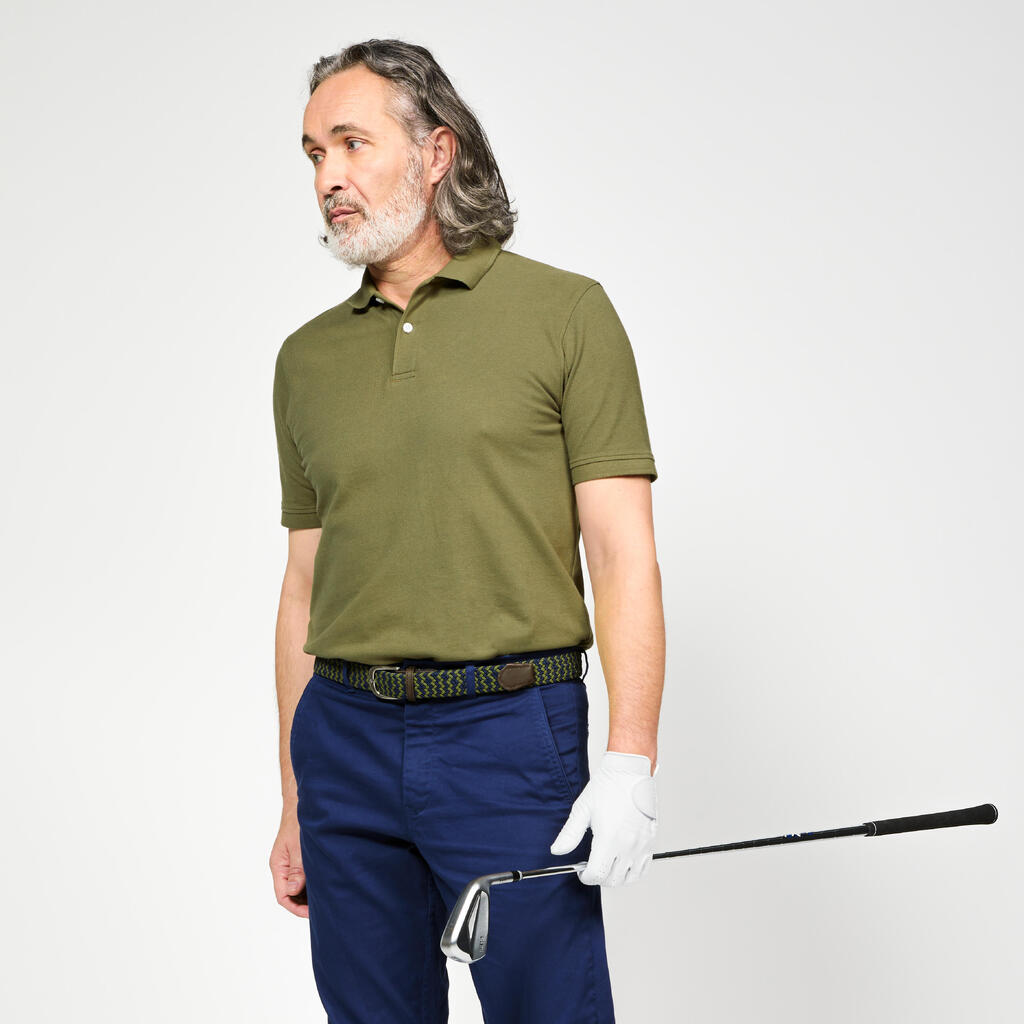 Golf cotton short sleeve polo shirt beige