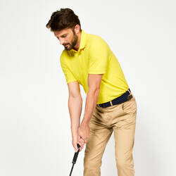 Men's golf cotton short-sleeved polo shirt - MW500 Yellow