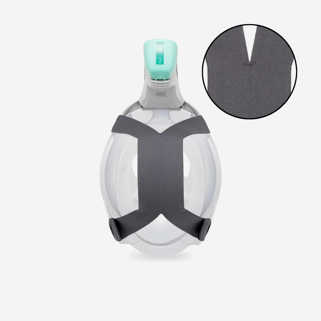 Masque easybreath snorkeling de surface adulte - gris avec sac 2024