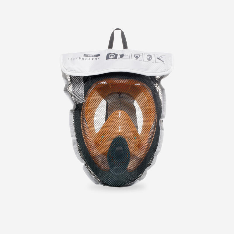 Maschera snorkeling EASYBREATH+ 540 FREETALK valvola acustica arancione