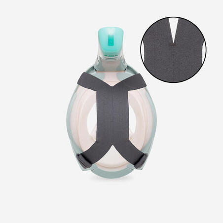 Маска Easybreath для снорклінгу з акустичним клапаном розмір L хакі/рожева