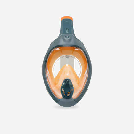 Surface snorkelling mask Easybreath + with acoustic valve > age 10 Khaki orange