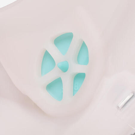 Маска Easybreath для снорклінгу з акустичним клапаном розмір L хакі/рожева