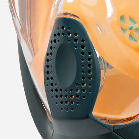 Suaugusiųjų kaukė su akustiniu vožtuvu „Easybreath 540 Freetalk“, oranžinė