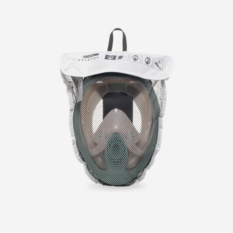 Máscara snorkel Easybreath. Talla S/M y M/L. Válvula acústica caqui