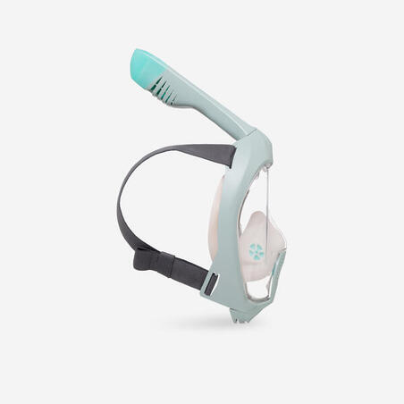 Маска Easybreath для снорклінгу з акустичним клапаном розмір L хакі/рожева