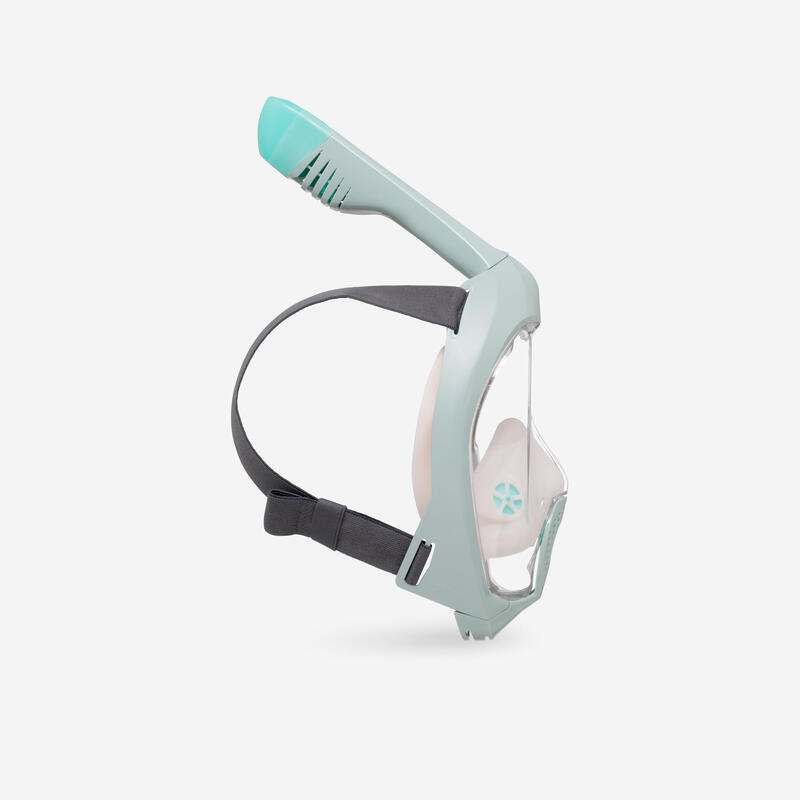 Snorkelmasker Easybreath+ met akoestisch ventiel volwassenen 540 lichtkaki roze