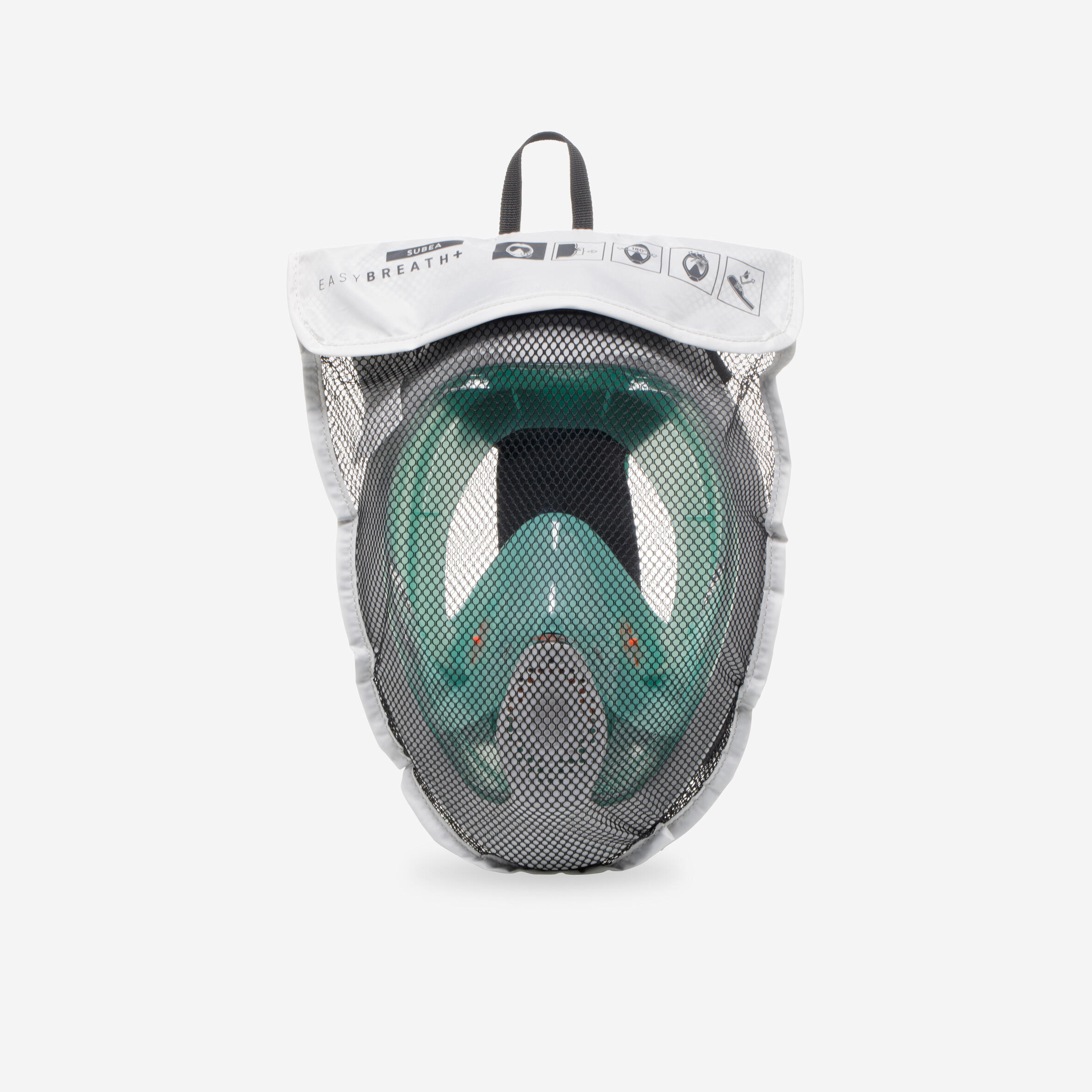 DECATHLON Šnorchlovacia maska Easybreath+ s ventilom tyrkysová M-L · záber 12