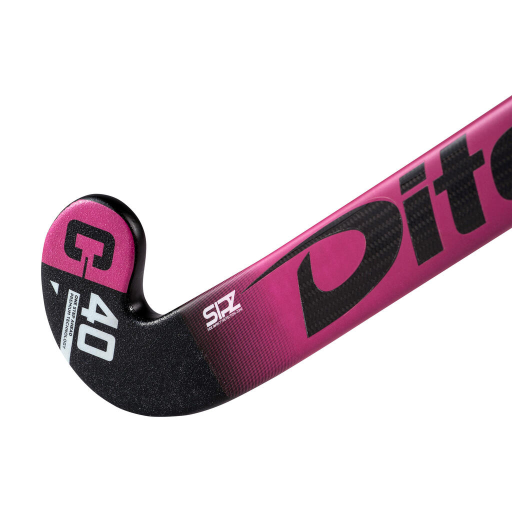 Intermediate 40% Carbon Mid Bow Field Hockey Stick FiberTecC40 - Dark Pink