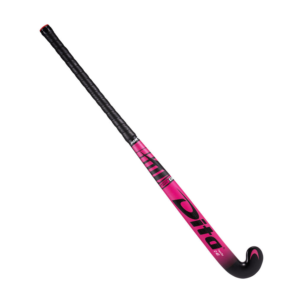 Intermediate 40% Carbon Mid Bow Field Hockey Stick FiberTecC40 - Dark Pink