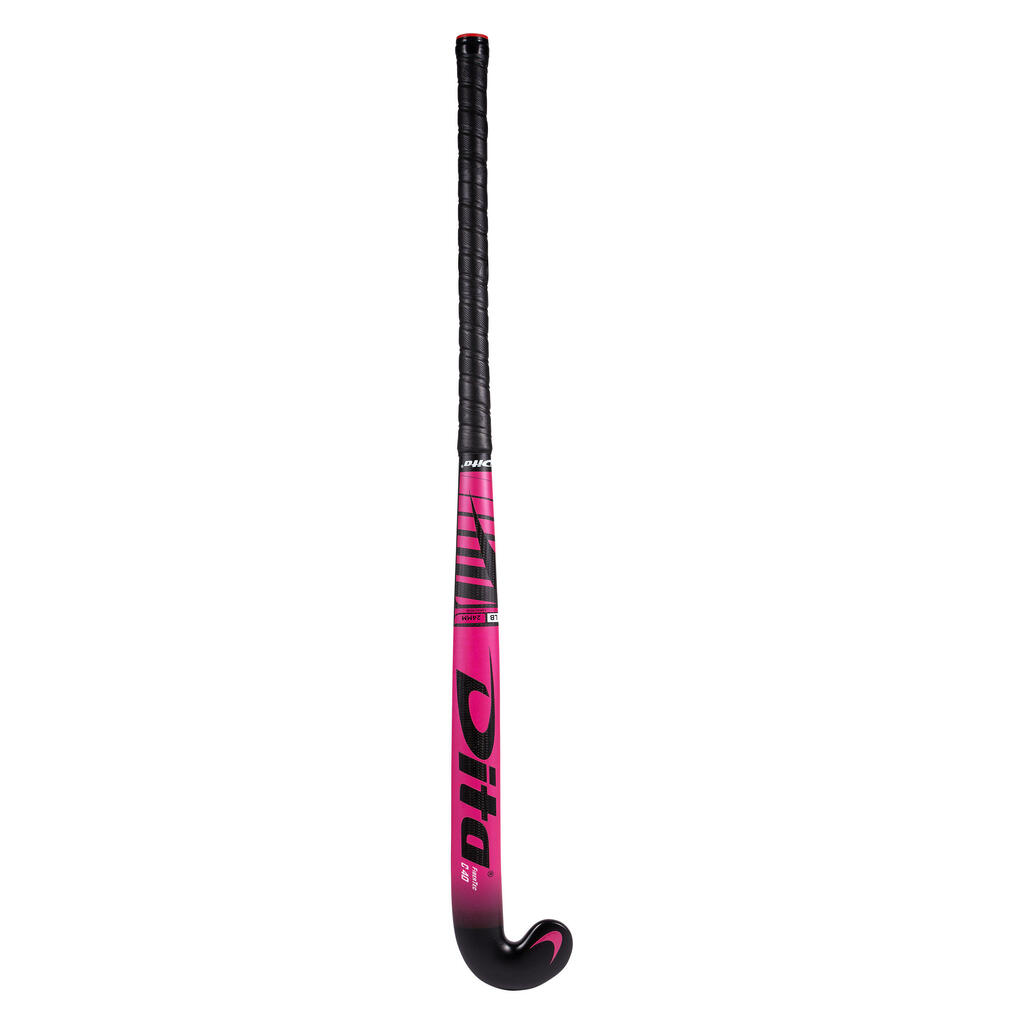 Intermediate 40% Carbon Mid Bow Field Hockey Stick FiberTecC40 - Dark Pink