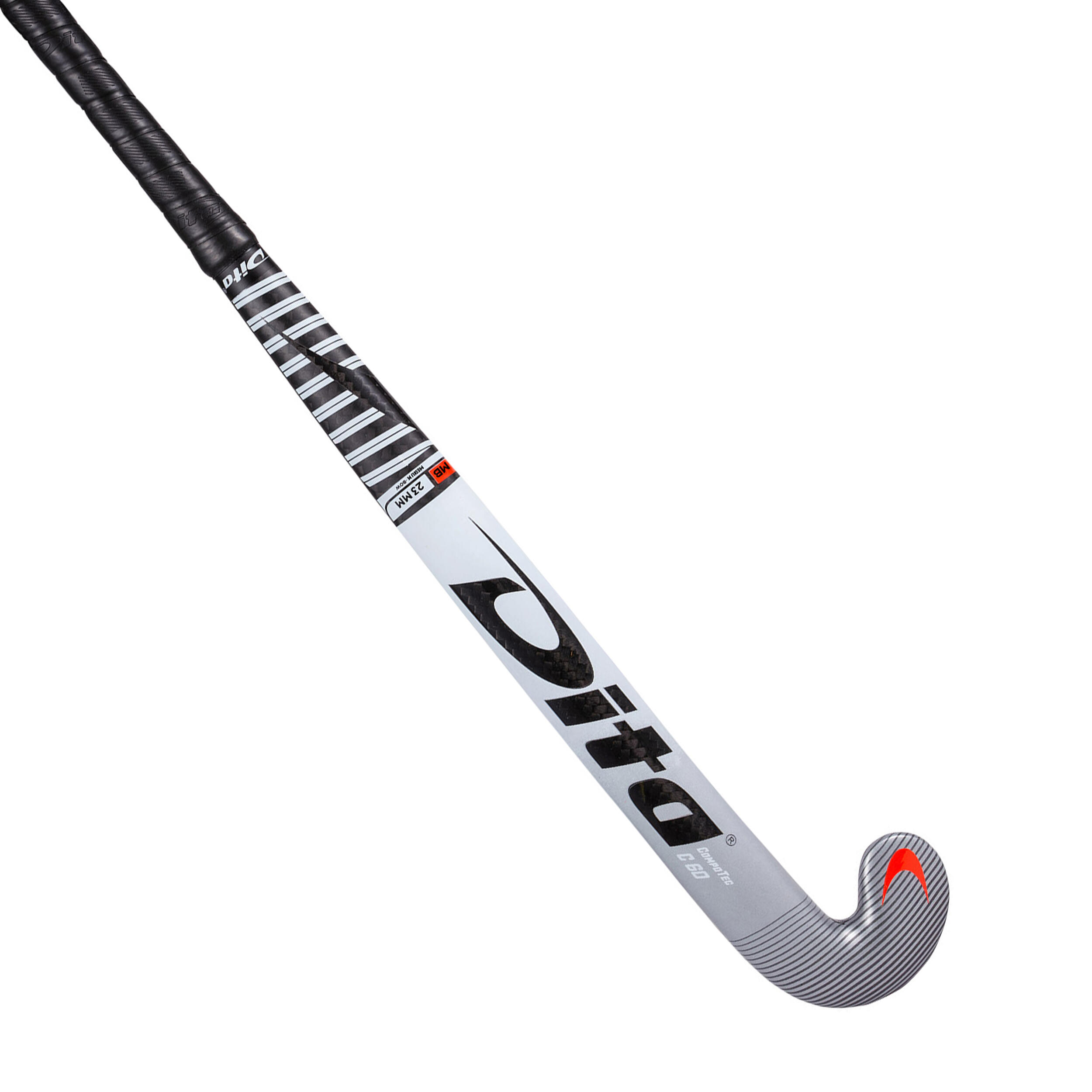 DITA Adult Intermediate 60% Carbon Mid Bow Hockey Stick CompotecC60 Silver/Black